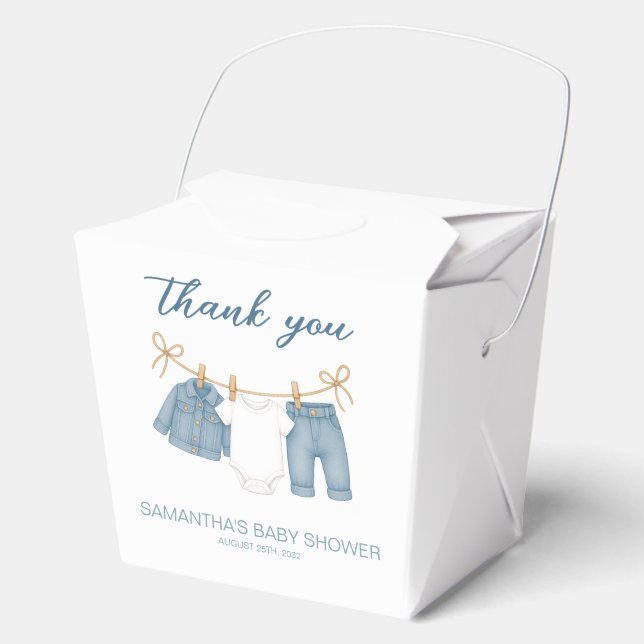 Caja Para Regalos Blue Jean Baby On the Way Baby Shower (Anverso)