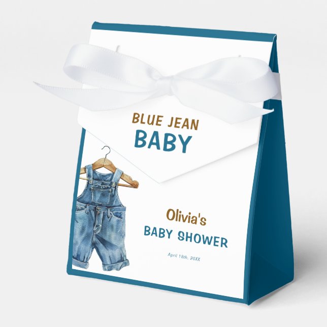Caja Para Regalos Blue Jean Boy Western Baby Shower (Front Side)