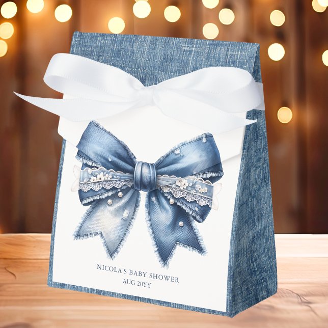 Caja Para Regalos Blue Jean Denim Bow Baby Shower (Subido por el creador)