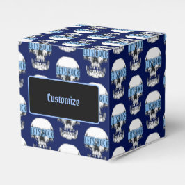 Caja Para Regalos Blue Let's Rock Skull personalizado