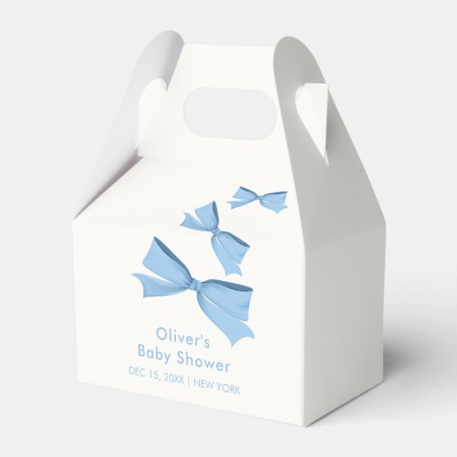 Caja Para Regalos Blue Little Flow Boy Baby Shower (Front Side)