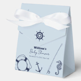Caja Para Regalos Blue Minimalista Elegant Fishing Boy Baby Shower