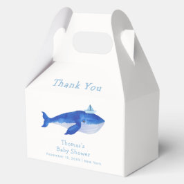 Caja Para Regalos Blue Modern Boy Under the Sea Whale Baby Shower