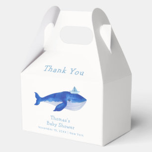 Caja Para Regalos Blue Modern Boy Under the Sea Whale Baby Shower