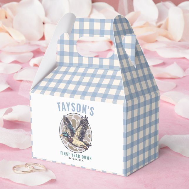 Caja Para Regalos Blue One Lucky Duck 1st Birthday Party Cute Rubber (Boda)