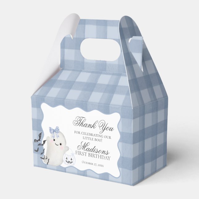Caja Para Regalos Blue Pastel Little Boo Ghost Birthday Favors Gable (Front Side)
