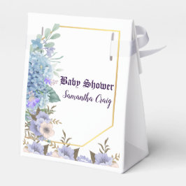 Caja Para Regalos Blue Pastel suave Flor Azul Hidrangea Baby Shower