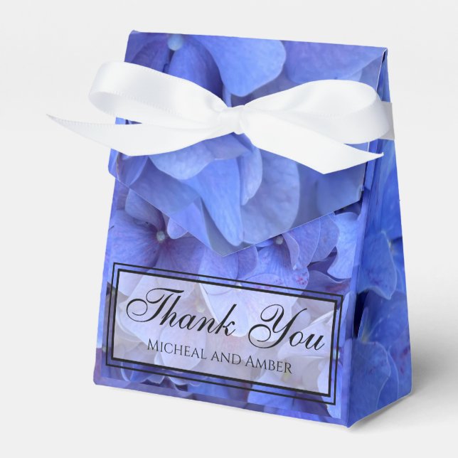 Caja Para Regalos Blue periwinkle elegantes hortensias florales (Front Side)