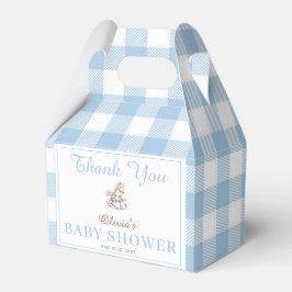 Caja Para Regalos Blue Plaid Watercolor Rocke Horse Baby Shower