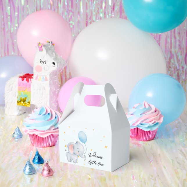 Caja Para Regalos Blue Playful Elephants (Fiesta)