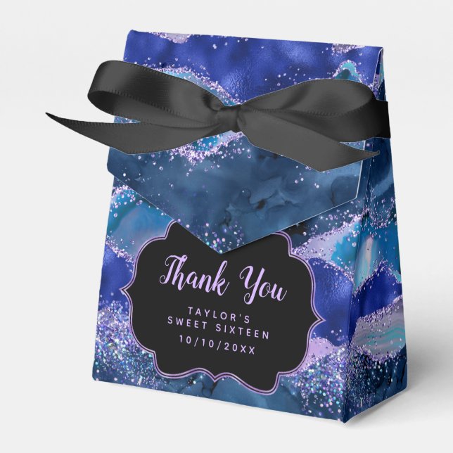 Caja Para Regalos Blue Purple Ocean Agate Sweet Dieciséis Gracias (Front Side)