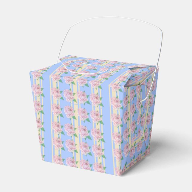 Caja Para Regalos Blue Regency Rosas Favor Box (Front Side)