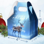 Caja Para Regalos Blue Reindeer Happy Holidays Family Party<br><div class="desc">On a crisp and quiet winter night, you unexpectedly stumble upon a reindeer. Standing majestically on the edge of the forest, its nose is glowing. You look into each other's eyes for a brief moment before he magically vanishes into the night sky... . This is the story behind this "Adorable...</div>