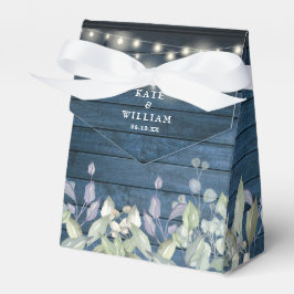 Caja Para Regalos Blue Rustic String ilumina el Boda del follaje ver