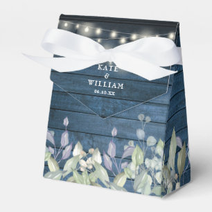 Caja Para Regalos Blue Rustic String ilumina el Boda del follaje ver