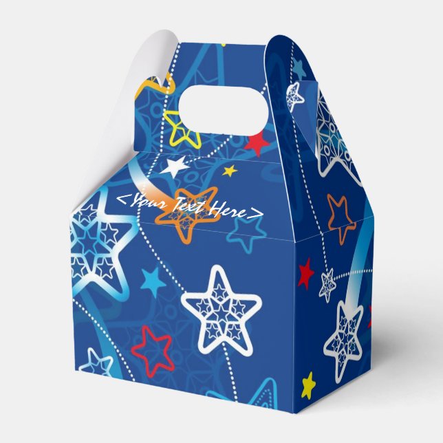 Caja Para Regalos Blue Shooting Stars Pattern Favorito Box (Front Side)