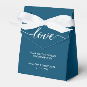 Caja Para Regalos Blue Simple & Elegant Love Boda ScrIpt