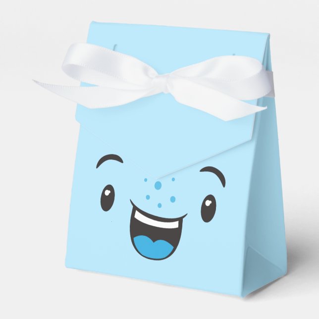Caja Para Regalos Blue Smiding Kawaii Face Gift Box (Front Side)