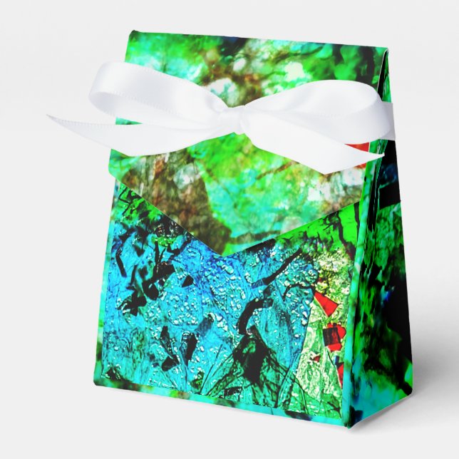 Caja Para Regalos Blue smooth abstract Favor Box,Smooth vibrant art  (Front Side)