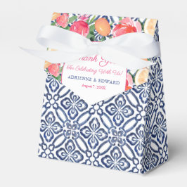 Caja Para Regalos Blue Spanish Tiles Bold Florals Citrus Boda