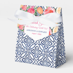 Caja Para Regalos Blue Spanish Tiles Bold Florals Citrus Boda