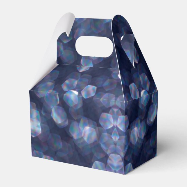 Caja Para Regalos Blue Sparkle Bokeh Lights (Front Side)