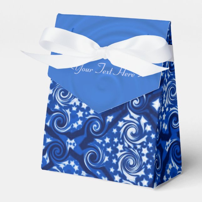 Caja Para Regalos Blue Stars and Swirls Pattern Favorito Box (Front Side)