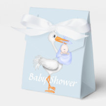 Blue Stork Baby Shower Favor Box
