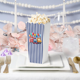 Caja Para Regalos Blue Striped Truck Birthday Theme