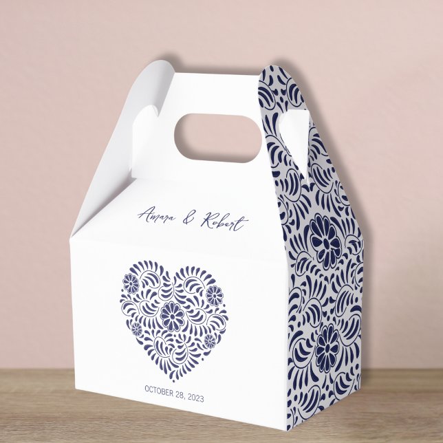 Caja Para Regalos Blue Talavera corazón Favor Box (Subido por el creador)