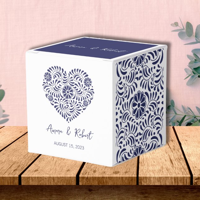 Caja Para Regalos Blue Talavera corazón Favor Box (Subido por el creador)
