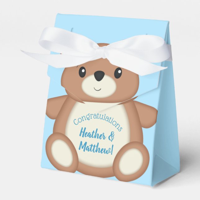 Caja Para Regalos Blue Teddy Bear (Front Side)