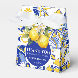 Caja Para Regalos Blue Tiles Amalfi Lemon Boda Gracias Bolsa