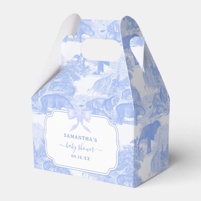 Caja Para Regalos Blue Toile Jungle Animals Safari Chinoiserie (Front Side)