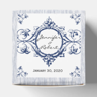 Caja Para Regalos Blue Vintage Elegance Wedding Favor Box