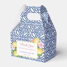 Blue White Antiguo Tiles Lemon Floral Baby Shower