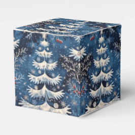Caja Para Regalos Blue White Christmas Tree Holiday Box