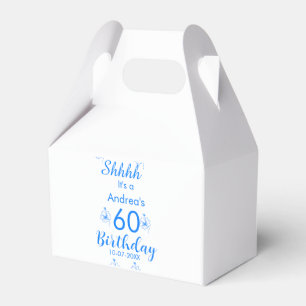 Caja Para Regalos Blue white mauve shhhh nombre floral de 60 años