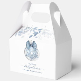 Caja Para Regalos Blue Winter Bow Snowflake Ornament Baby Shower