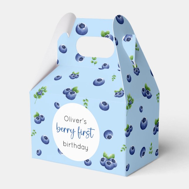Caja Para Regalos Blueberry 1ᵉʳ Birthday Berry First (Front Side)