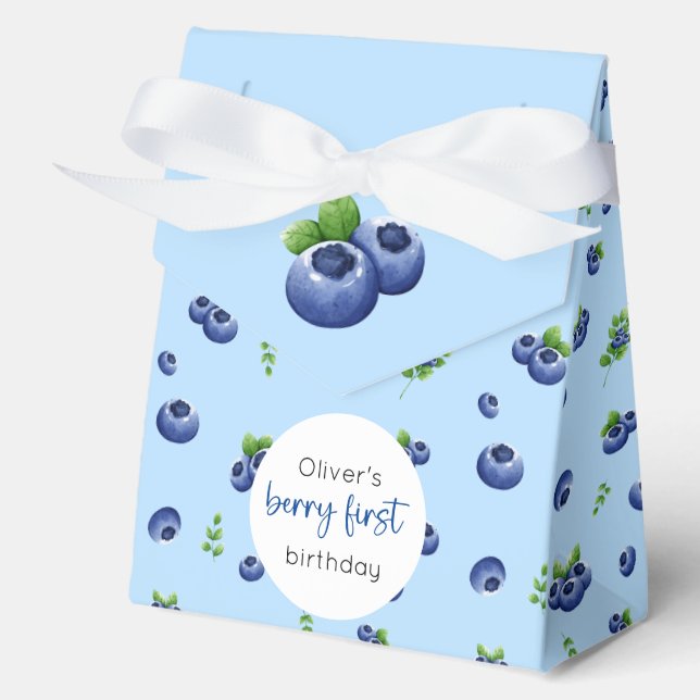 Caja Para Regalos Blueberry 1ᵉʳ Birthday Berry First (Anverso)