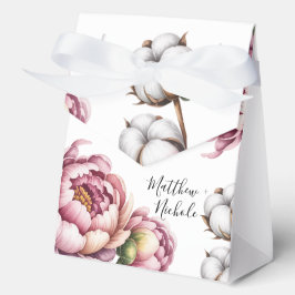 Caja Para Regalos Blush Pink and White Cotton Wedding 