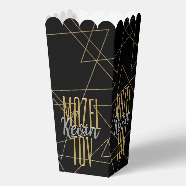 Caja Para Regalos BM Bar Bat Mitzvah Gold Stars (Anverso)