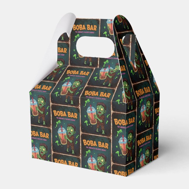 Caja Para Regalos Boba Bar – The Undead’s Favorite Drink! Favor Box (Front Side)