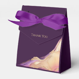 Caja Para Regalos Boda abstracta moderna púrpura y dorada