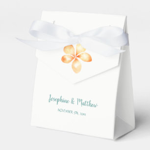 Caja Para Regalos Boda Acuarela Amarillo Plumeria Isla