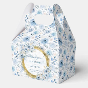 Caja Para Regalos Boda aéreo romántico bohemiano pastel azul de oro