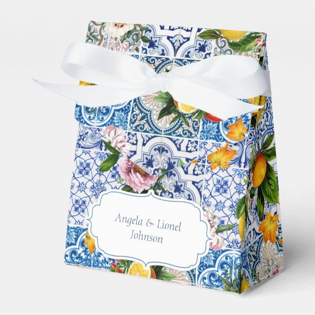 Caja Para Regalos Boda Amalfi Coast Lemon Tiles Italia (Front Side)