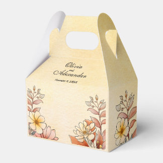 Caja Para Regalos Boda Amarillo de color acuático Floral Terracotta 