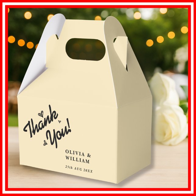 Caja Para Regalos Boda Amarillo de Mantequilla Gracias (Subido por el creador)